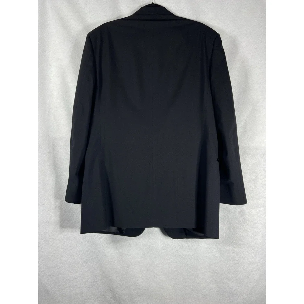 Vintage After Six 2PC Tuxedo Suit Mens 46L Black Wool Super 100's Formal Wedding